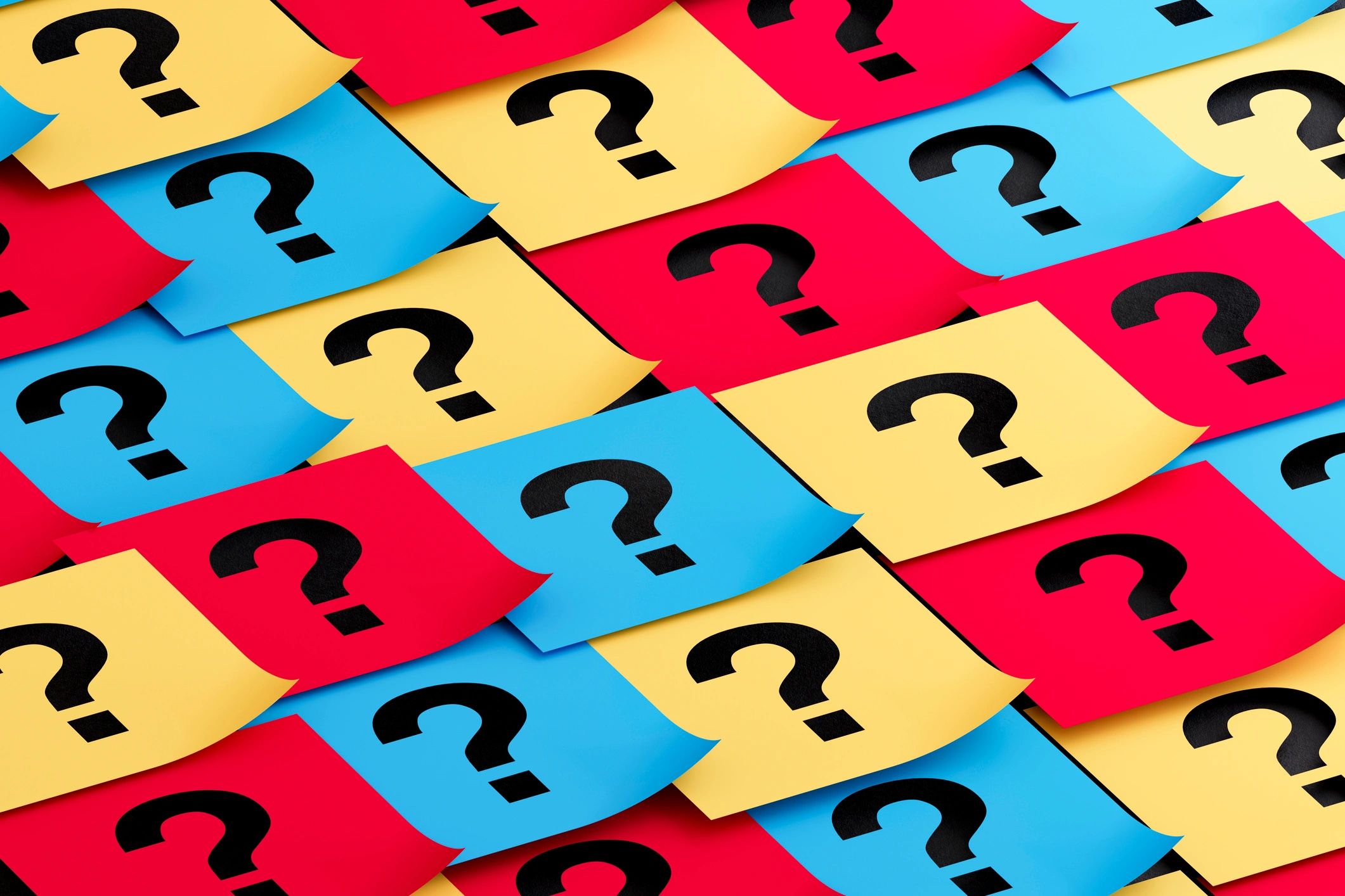 Question mark notes representing classroom puzzle prompts