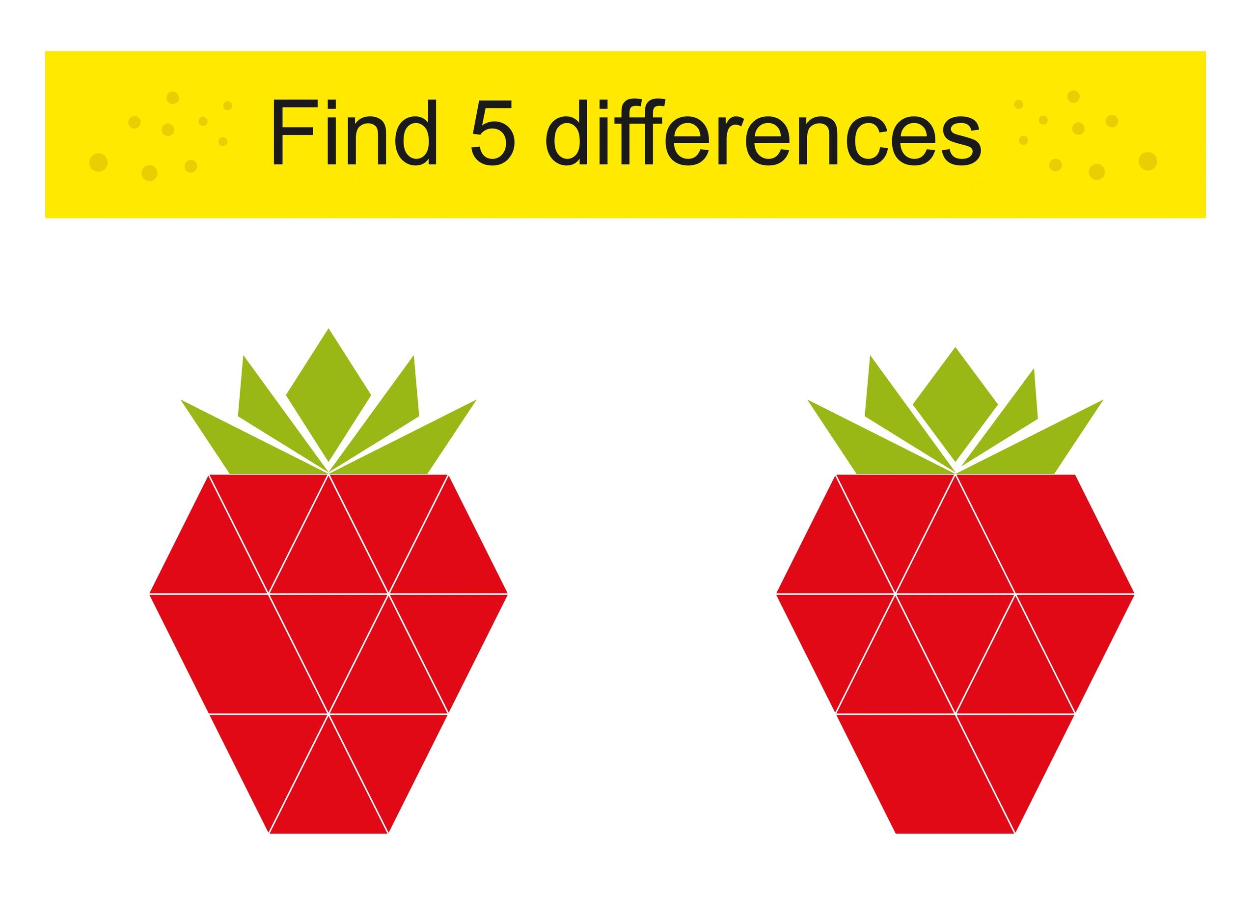 Illustrated strawberry spot the difference puzzle