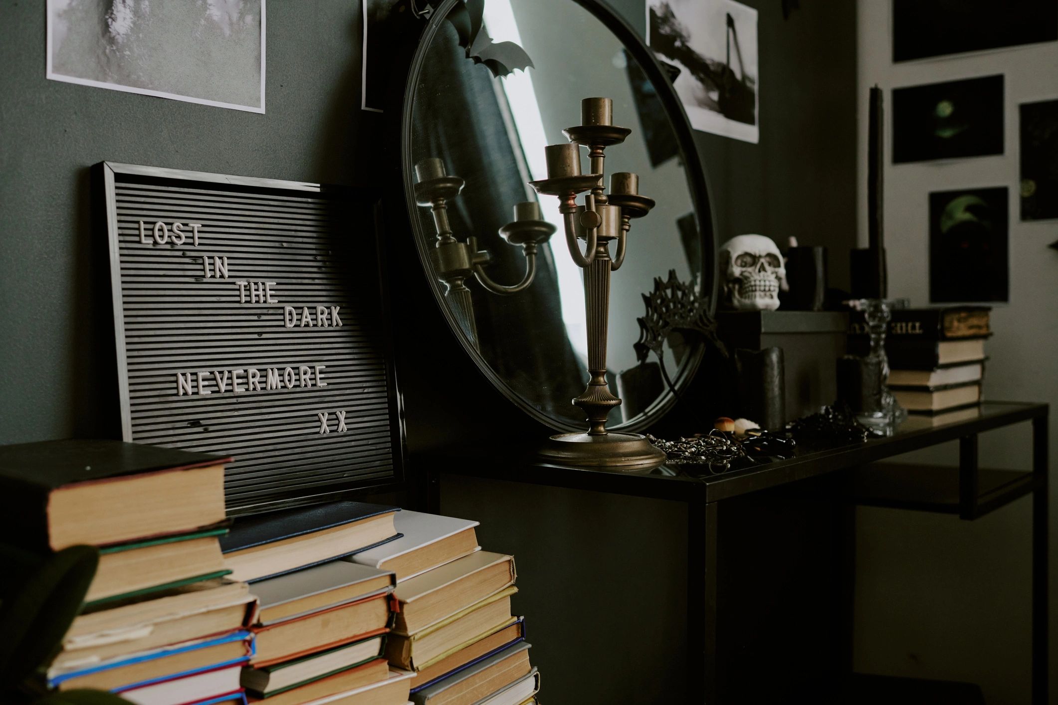 Stacked books and vintage decor representing printable puzzle collections