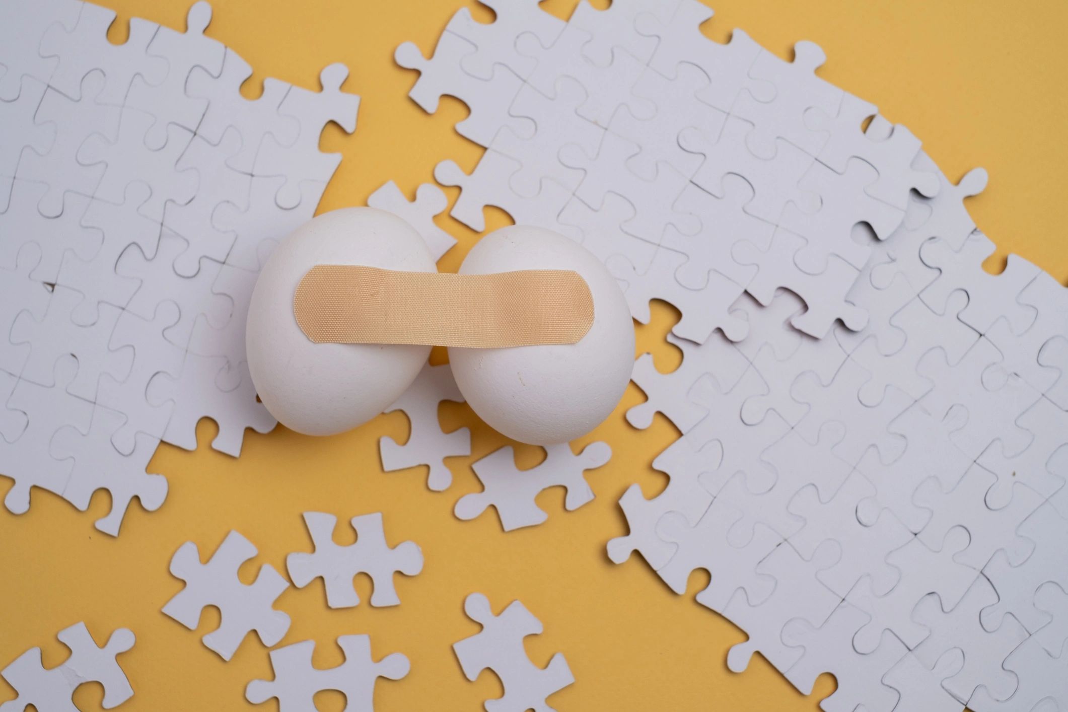 Puzzle pieces arranged as a printable mystery game concept