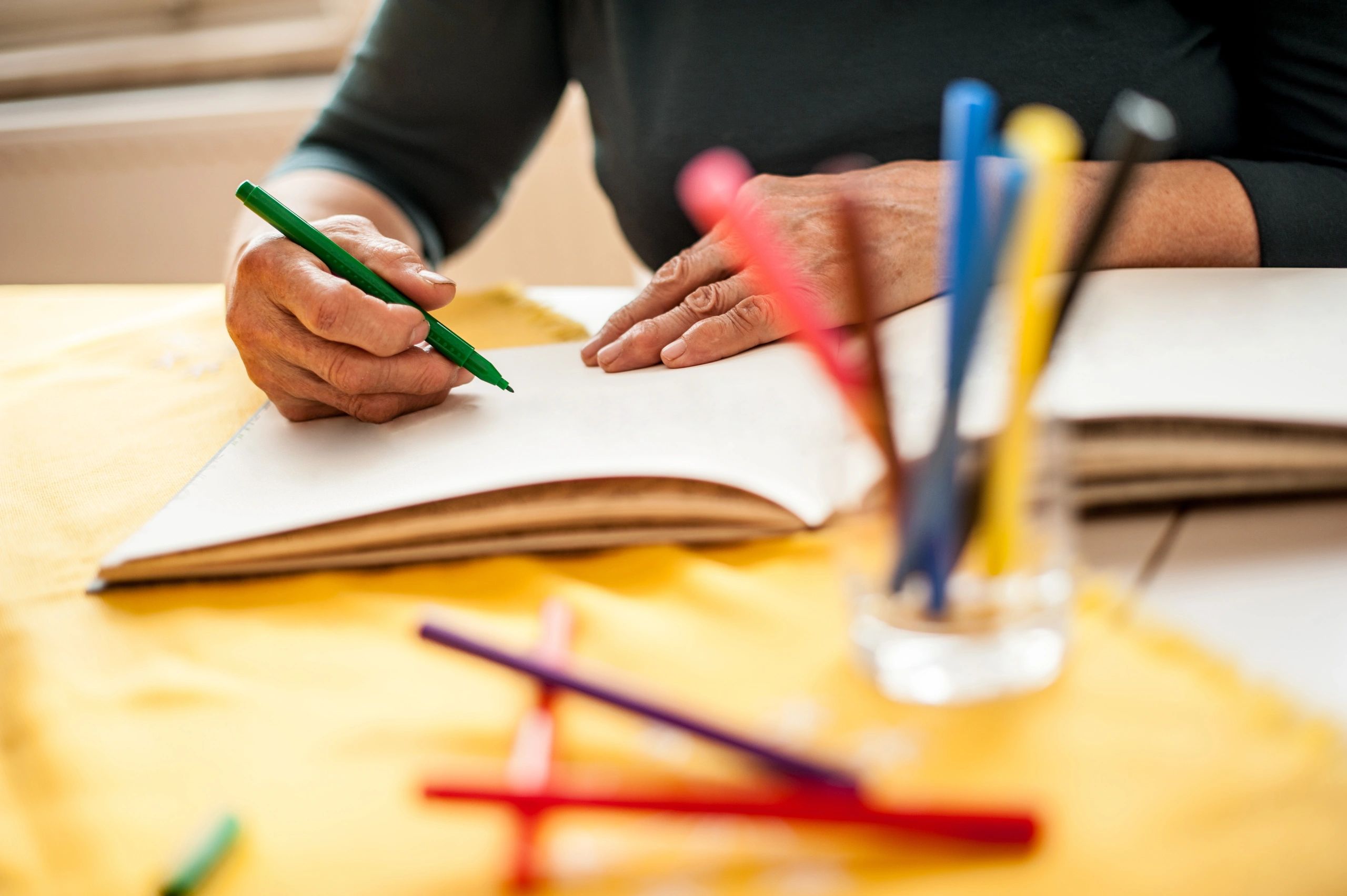 Printable activity materials on a desk